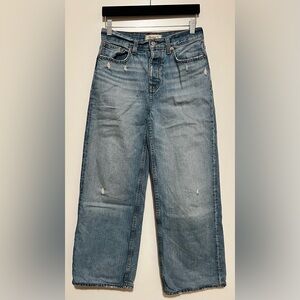 Madewell Blue Low Slung Baggy Cropped Jeans size 23